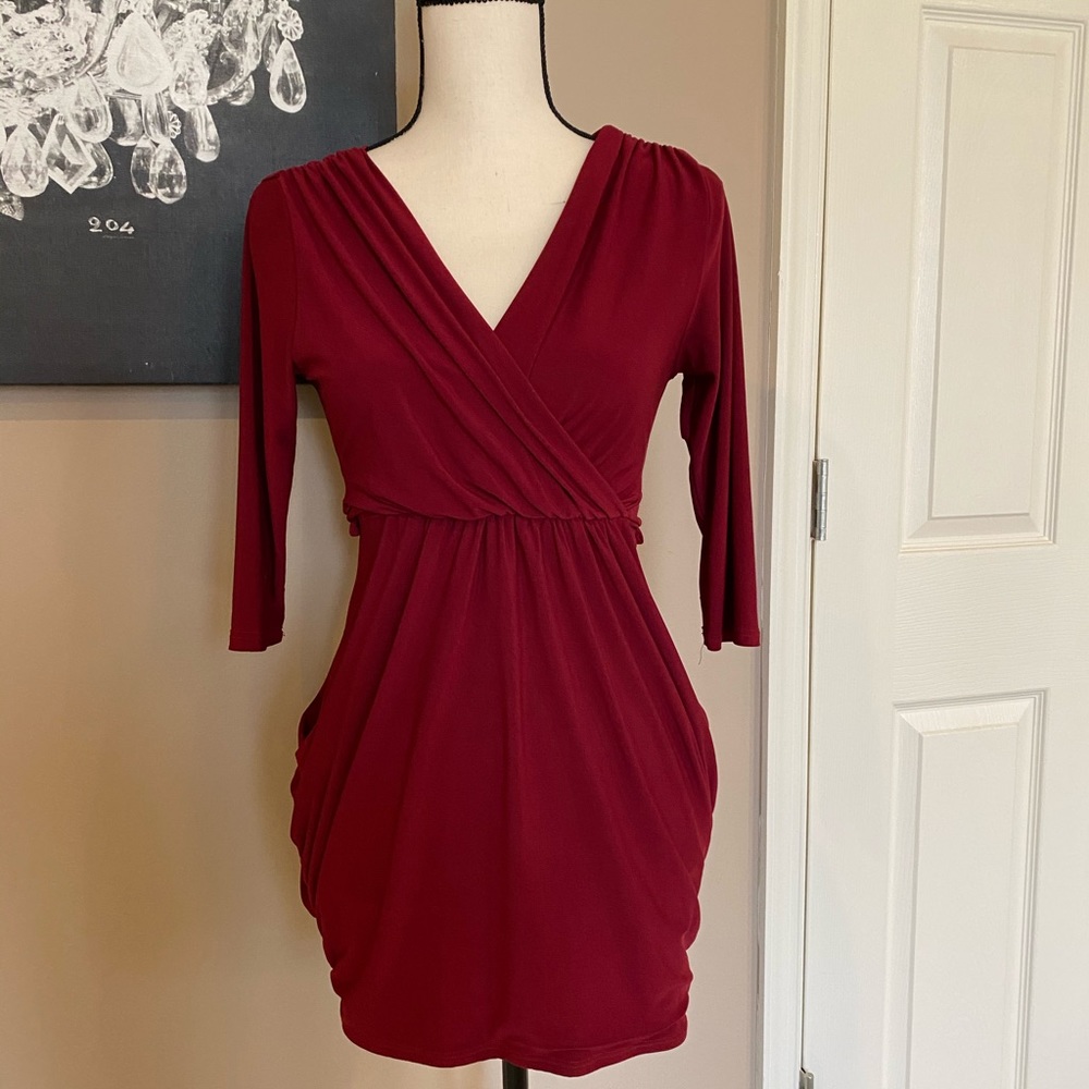 Evening red mini dress